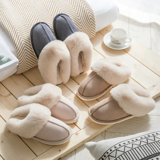 2022 Winter Warm Home Fur Slippers Women